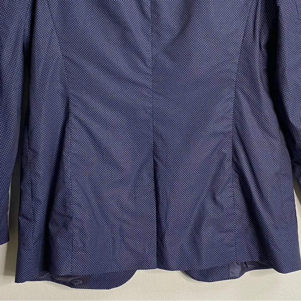 Equipment Navy Blue Jay School Boy Polkadot Print Blazer Size 4